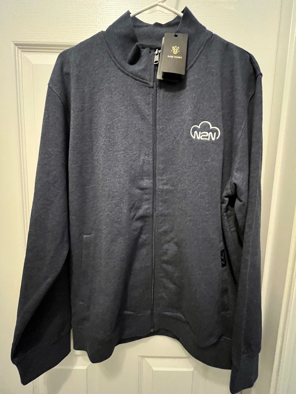 NWT Rare Rabbit Men's Blue Full-Zip Sweater Jacket Cotton Blend Size L